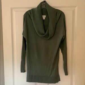 Caslon Green Cowl Neck Sweater with Long Sleeves